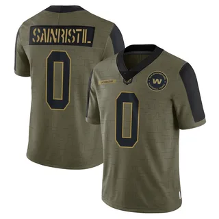 Mike Sainristil Washington Commanders Men's Limited 2021 Salute To Service Nike Jersey - Olive