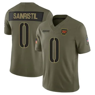 Mike Sainristil Washington Commanders Men's Limited 2025 Salute to Service Jersey - Olive