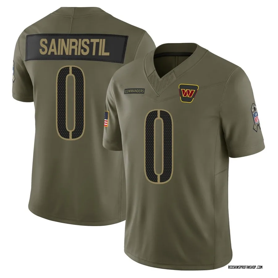 Mike Sainristil Washington Commanders Men's Limited 2025 Salute to Service Nike Jersey - Olive