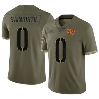 Mike Sainristil Washington Commanders Youth Limited 2022 Salute To Service Nike Jersey - Olive